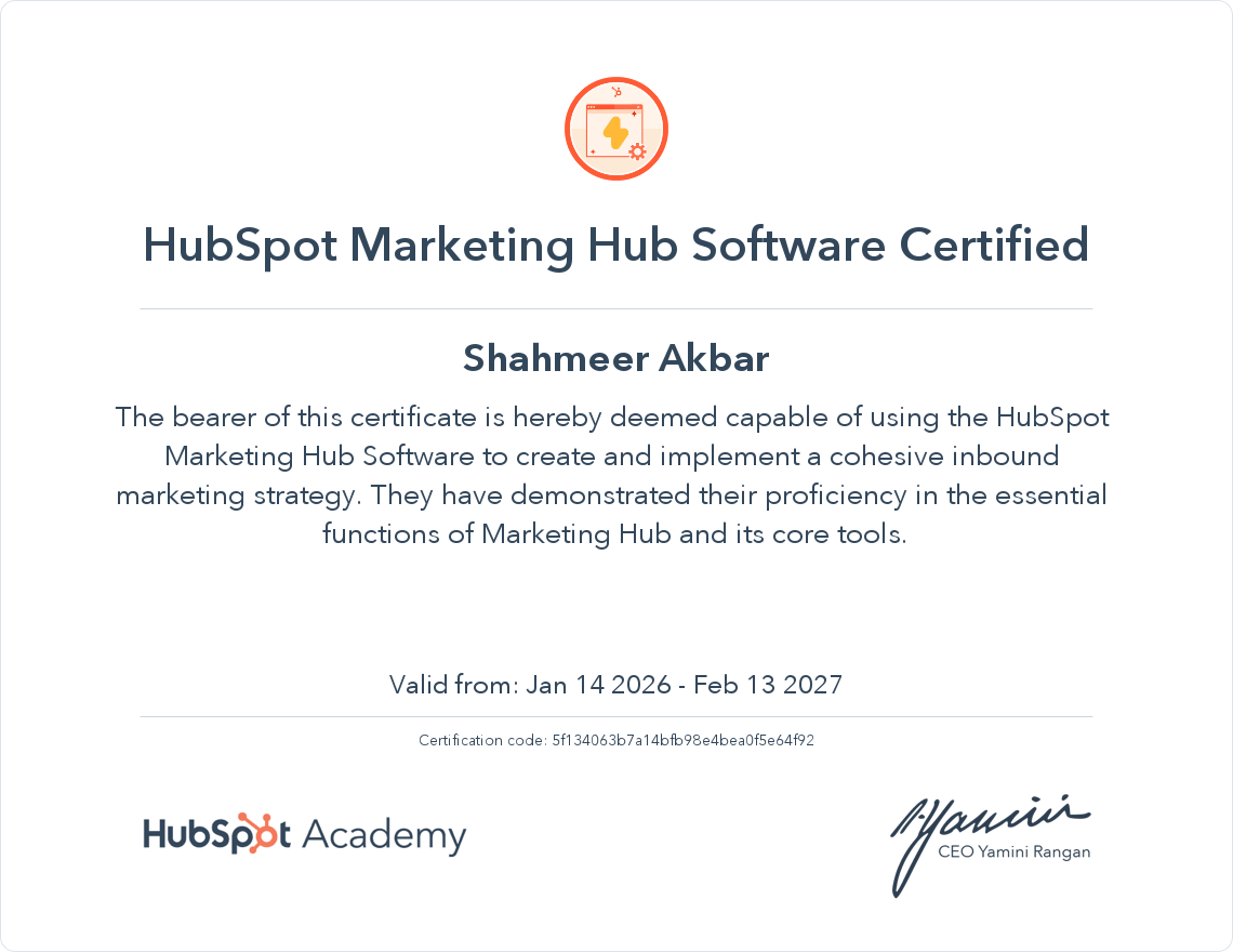 HubSpot Cert